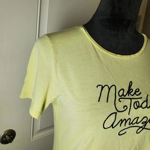 Banana Republic Yellow "Make Today Amazing" T-Shirt Size XS - Picture 5 of 10